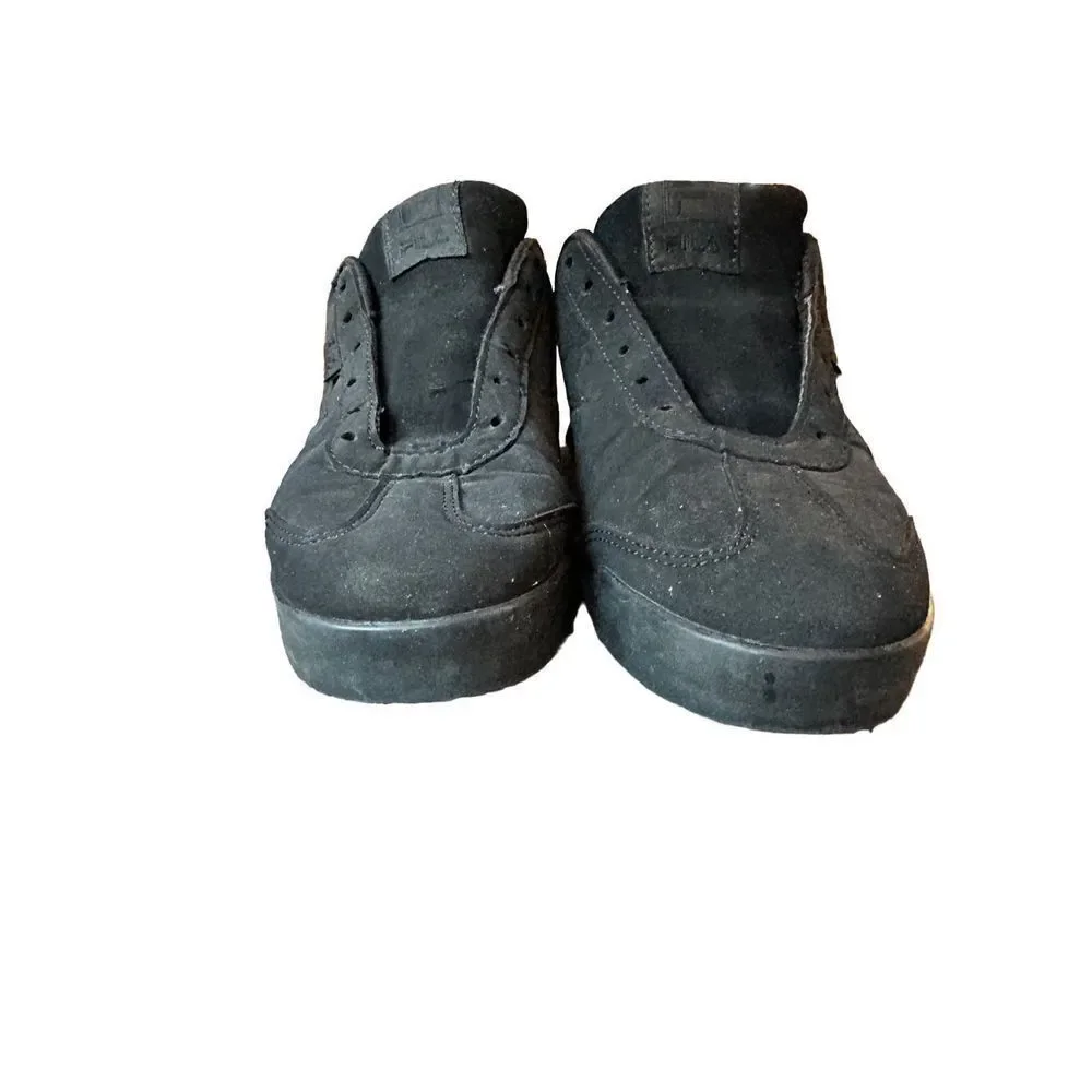 Fila Black Matte Suede Finish Tennis Shoes
